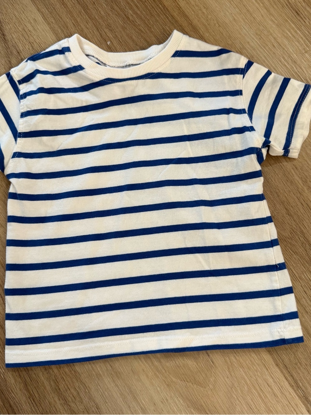 Zara White and Blue Striped Kids Tee